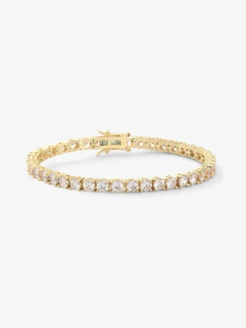 Melinda Maria Grand Heiress Tennis Bracelet 4mm Gold|White Diamondettes